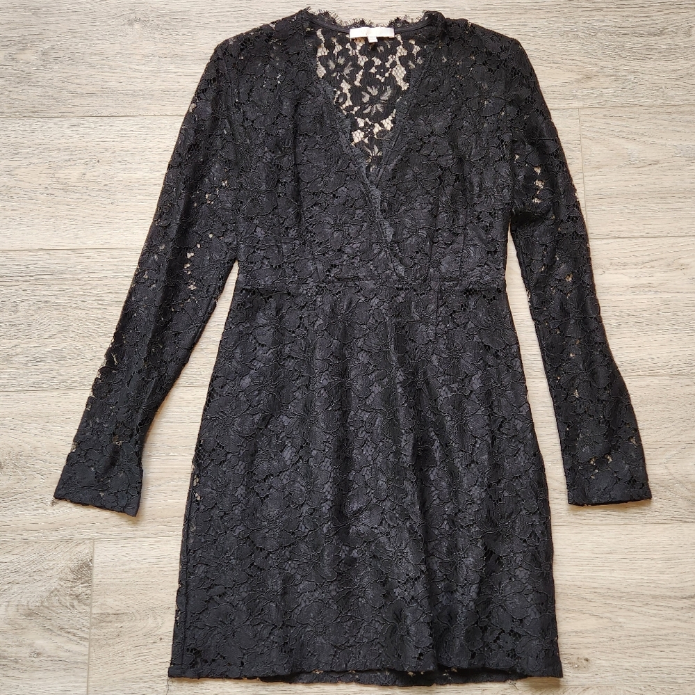 Wayf Black Lace Long Sleeve Dress Womens Small Holiday Cocktail Wedding